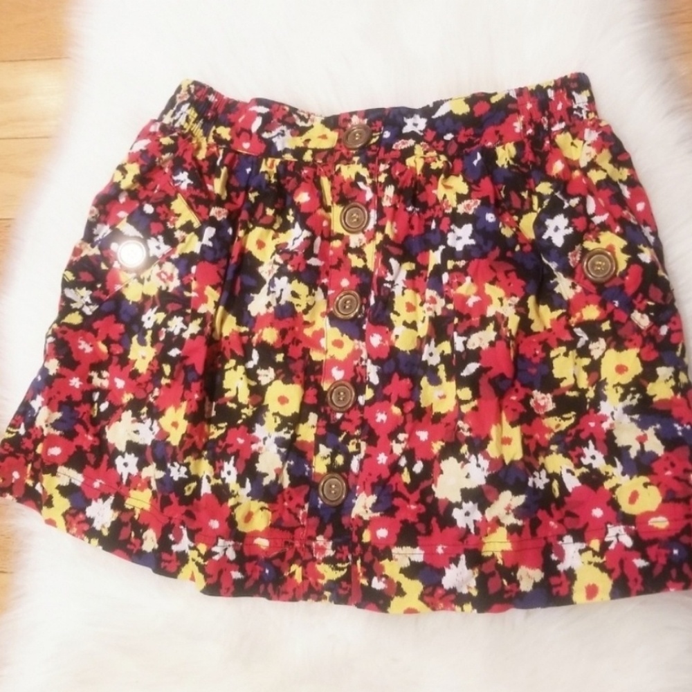 Multi colored floral skirt